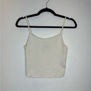 Brandy Melville white ribbed tank top